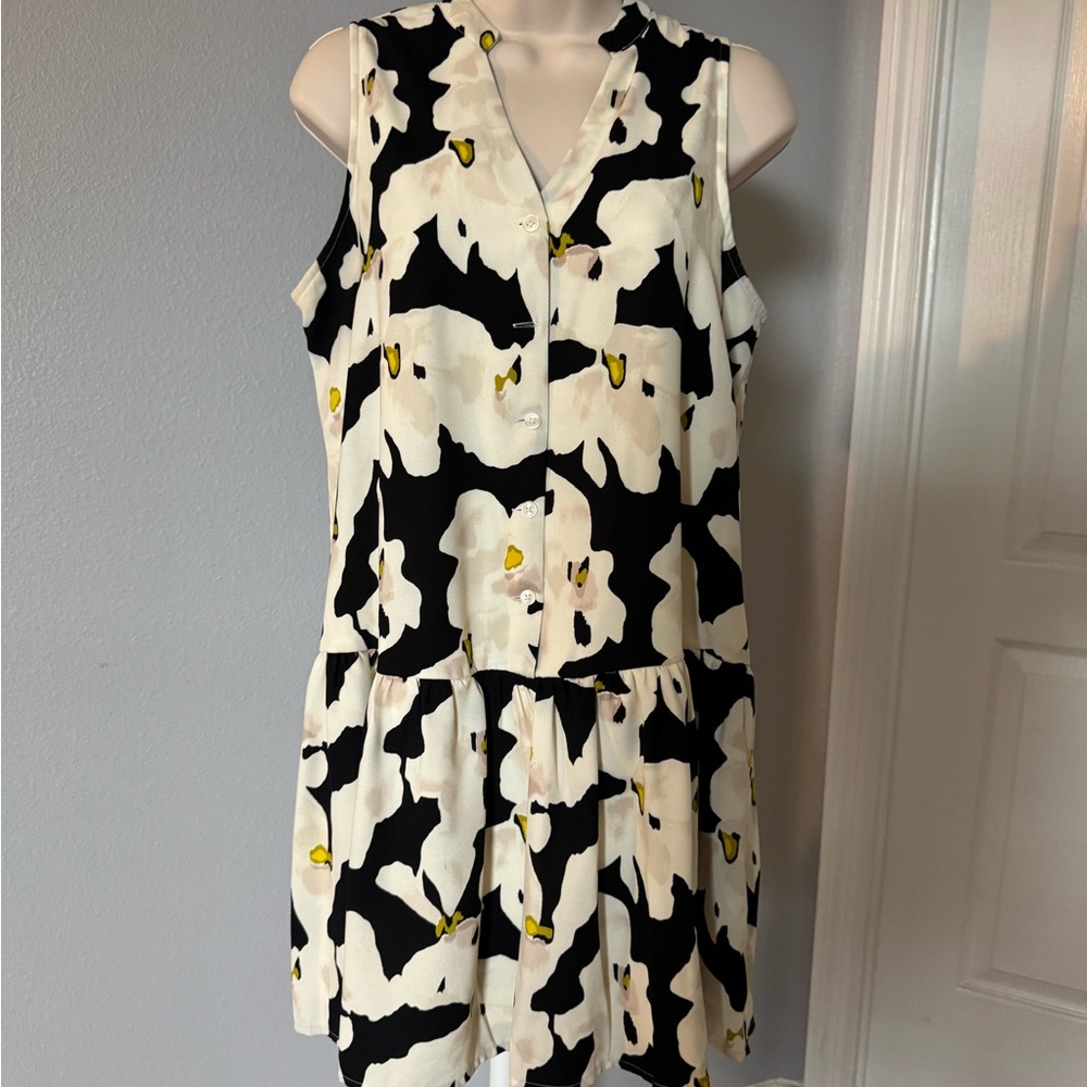 Nine West Black and White Patterned Mini Dress